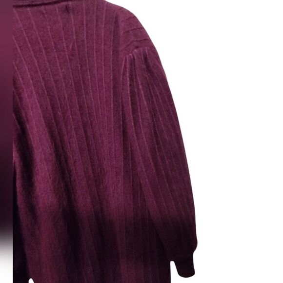 Vintage Connie A Lee Purple Angora Cardigan Sweater M/L Dark Romantic Luxurious - Picture 4 of 8